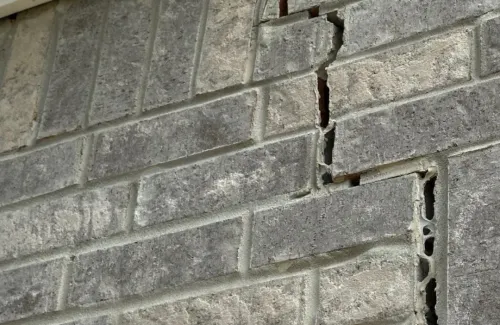 Crack in brick in Byhalia.