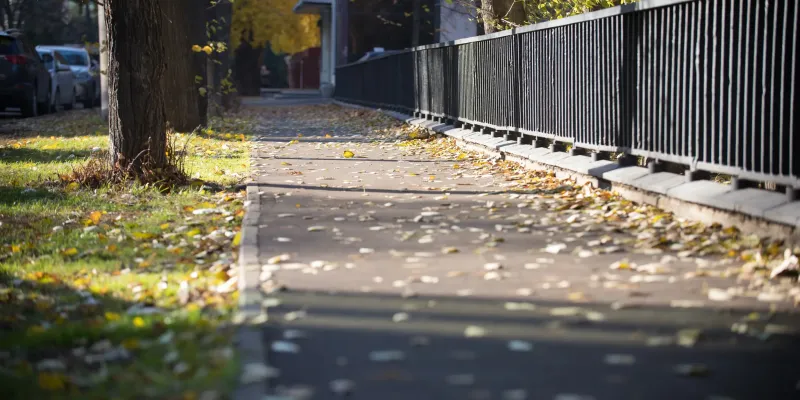 Uneven sidewalk.