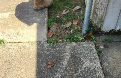 Water seeping into the side of a home.