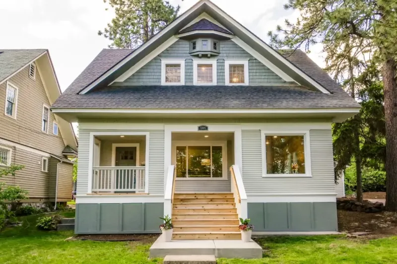 Front of a small house.