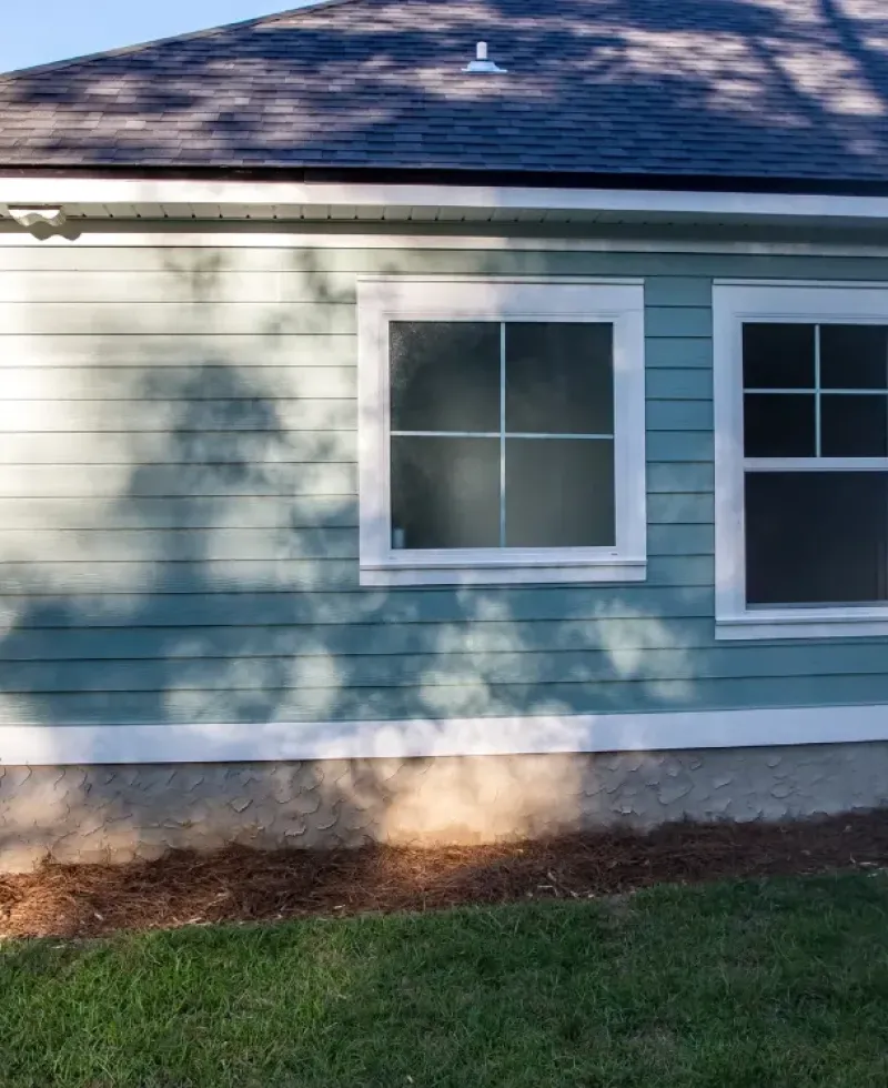 This hiom foundation was stablized with pier and beam method.