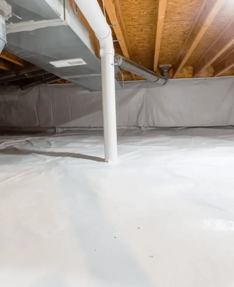 Crawl space detail showing a cleanup and repair.
